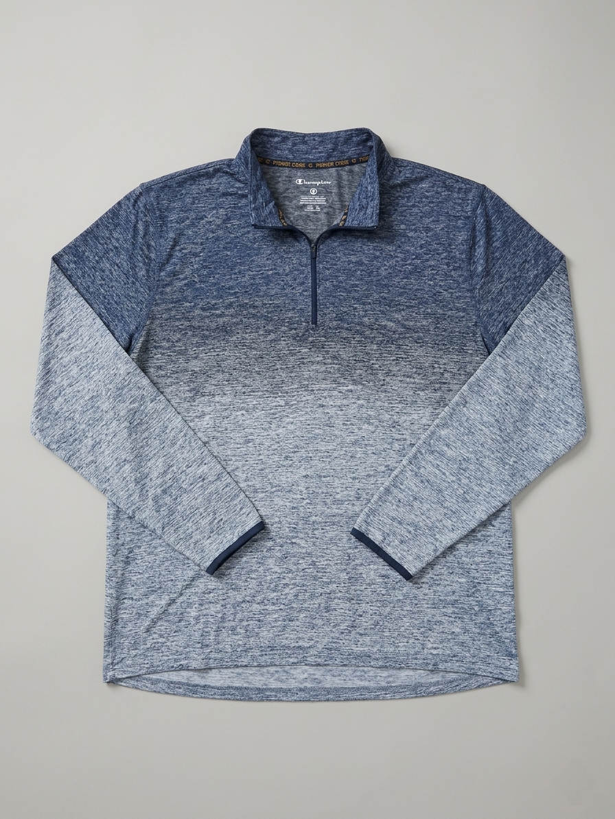 Polera Champion Power Core – Half Zip con Degradado Azul
