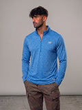 Polera New Balance Performance – Half Zip Azul Jaspeado🇺🇸